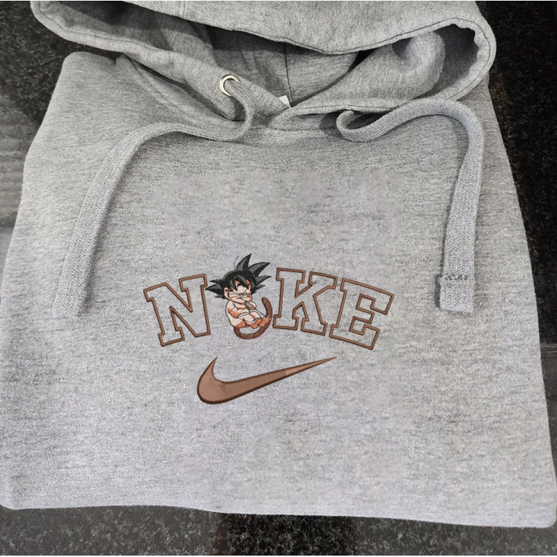Goku Nike Embroidered Crewneck, Dragon Ball Embroidered Sweatshirt, Inspired Embroidered Manga Anime Hoodie 6.jpg