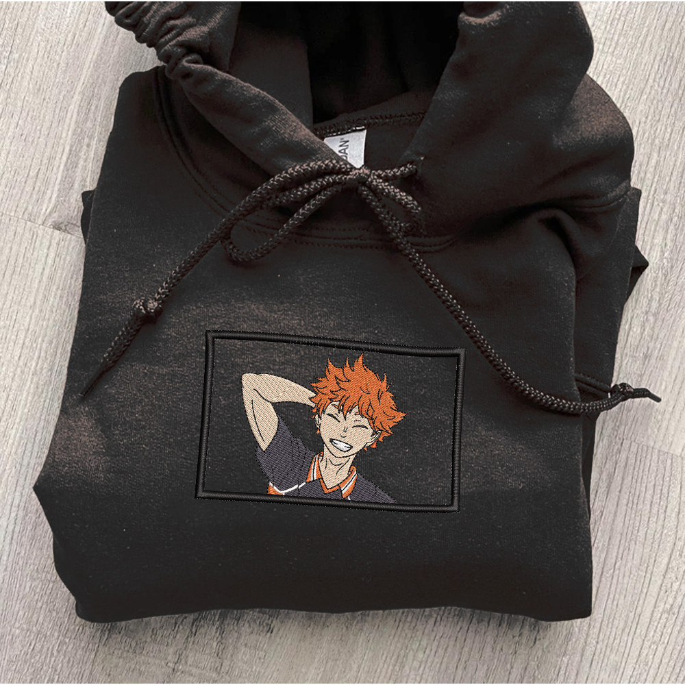 Hinata Embroidered Crewneck, Haikyuu Embroidered Sweatshirt, Inspired Embroidered Manga Anime Hoodie, Unisex Tshirt.jpg
