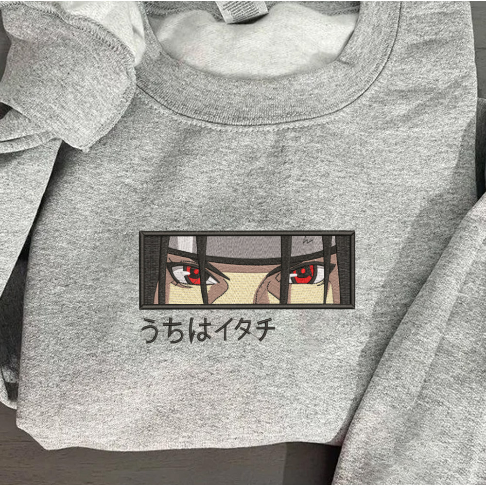 Itachi Embroidered Crewneck, Naruto Embroidered Sweatshirt, Inspired Embroidered Manga Anime Hoodie.jpg