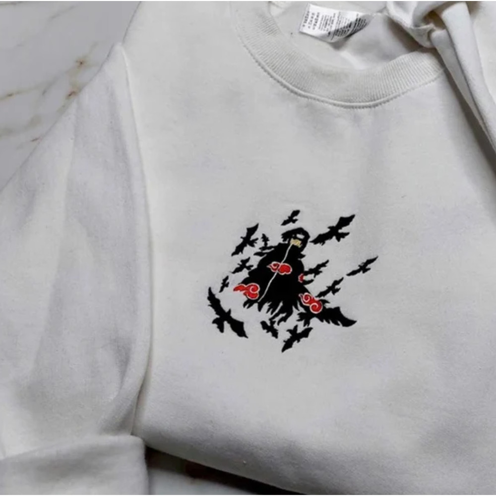 Itachi Embroidered Crewneck, Naruto Shippuden Embroidered Sweatshirt, Inspired Embroidered Manga Anime Hood 2.png