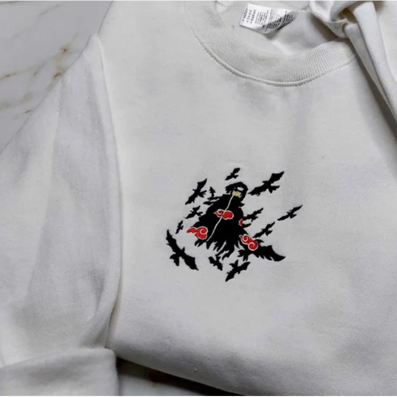 Itachi Embroidered Crewneck, Naruto Shippuden Embroidered Sweatshirt, Inspired Embroidered Manga Anime Hood 2.png
