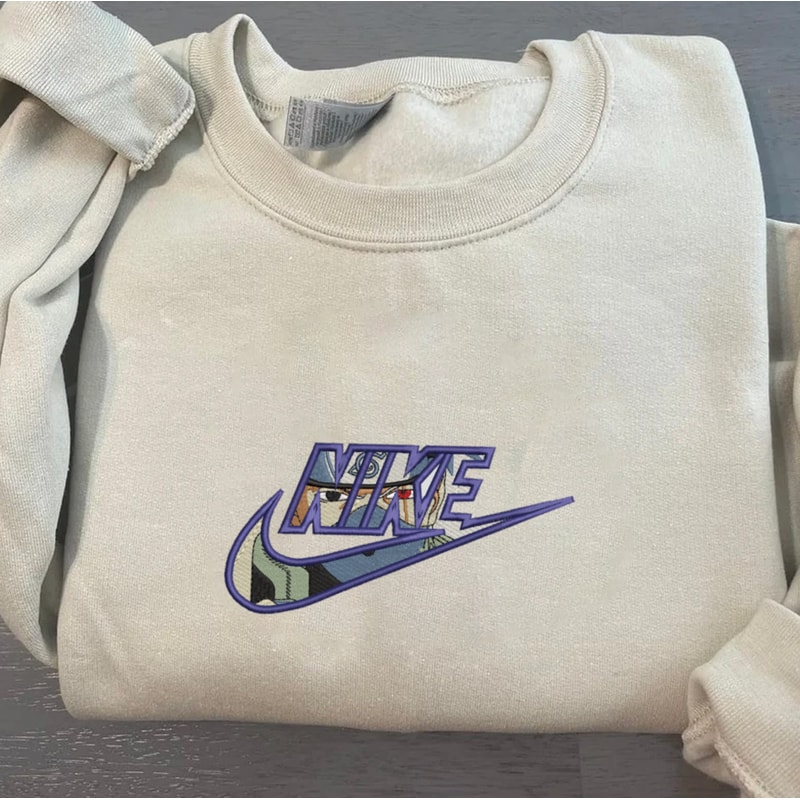 Kakashi Nike Embroidered Crewneck, Naruto Embroidered Sweatshirt, Inspired Embroidered Manga Anime Hoodie 1.jpg