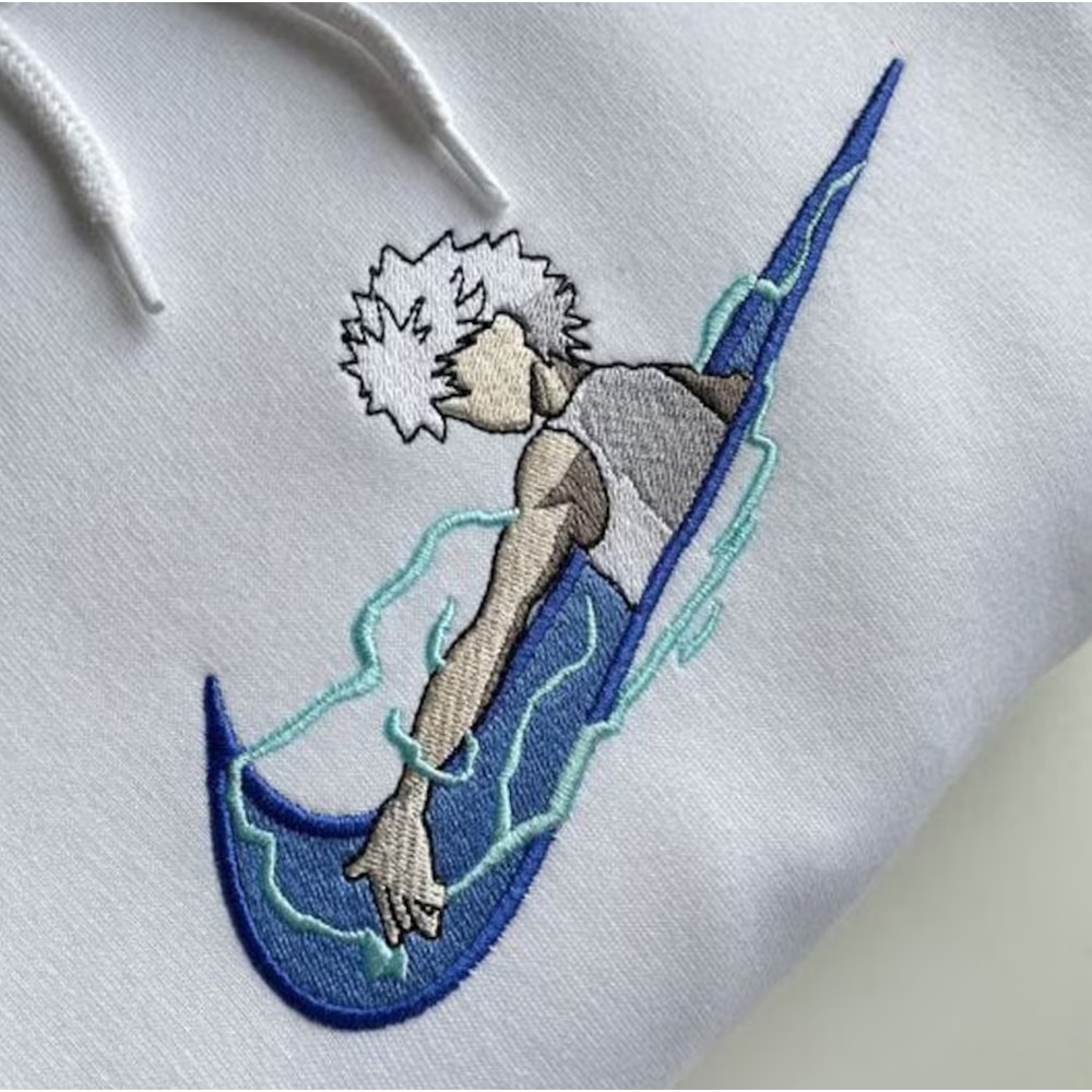 Killua Zoldyck Nike Embroidered Crewneck, Hunter x Hunter Embroidered Sweatshirt,Inspired Embroidered Manga Anime Hoodie 5.jpg