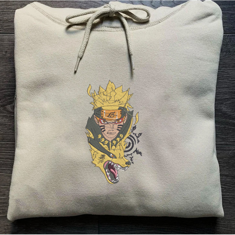 Naruto And Kuruma Embroidered Crewneck, Naruto Embroidered Sweatshirt, Inspired Embroidered Manga Anime Hoodie.jpg