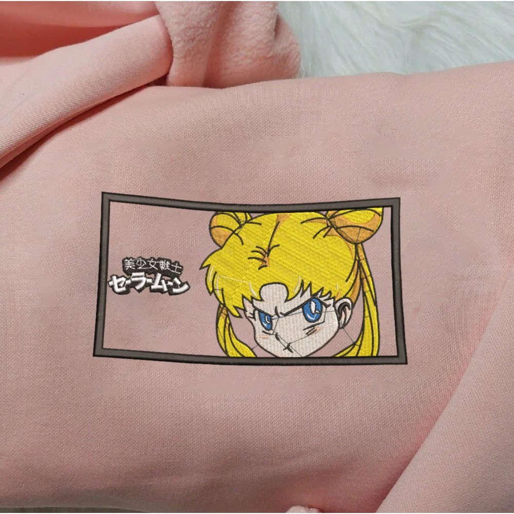 Tsukino Usagi Embroidered Crewneck, Sailor Moon Embroidered Sweatshirt, Inspired Embroidered Manga Anime Hoodie.jpg