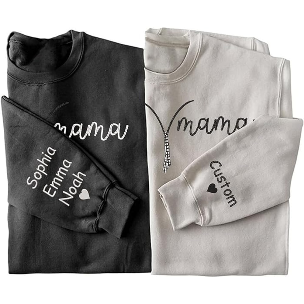 Custom Embroidered Hoodie, Mama Gift, Mama Crewneck Sweatshirt, New Mom Gifts, Mom Life Sweatshirt, Embroidered Mama Sweatshirt.jpg