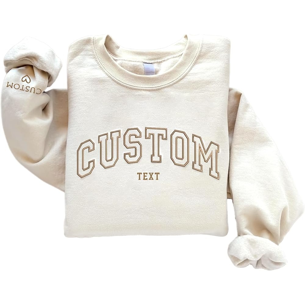 Custom Embroidered Sweatshirt, Add Your Own Custom Text, Design Your Own Sweatshirt, Personalized Sweatshirt For Women, Mama Varsity Sweatshir.jpg