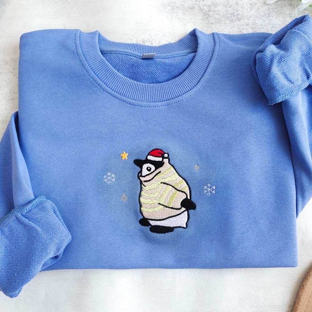 Embroidered Christmas Penguin Sweatshirt, Snowflake Hoodie,Penguin Christmas Sweater, Christmas Crewneck,Penguin Gift.jpg
