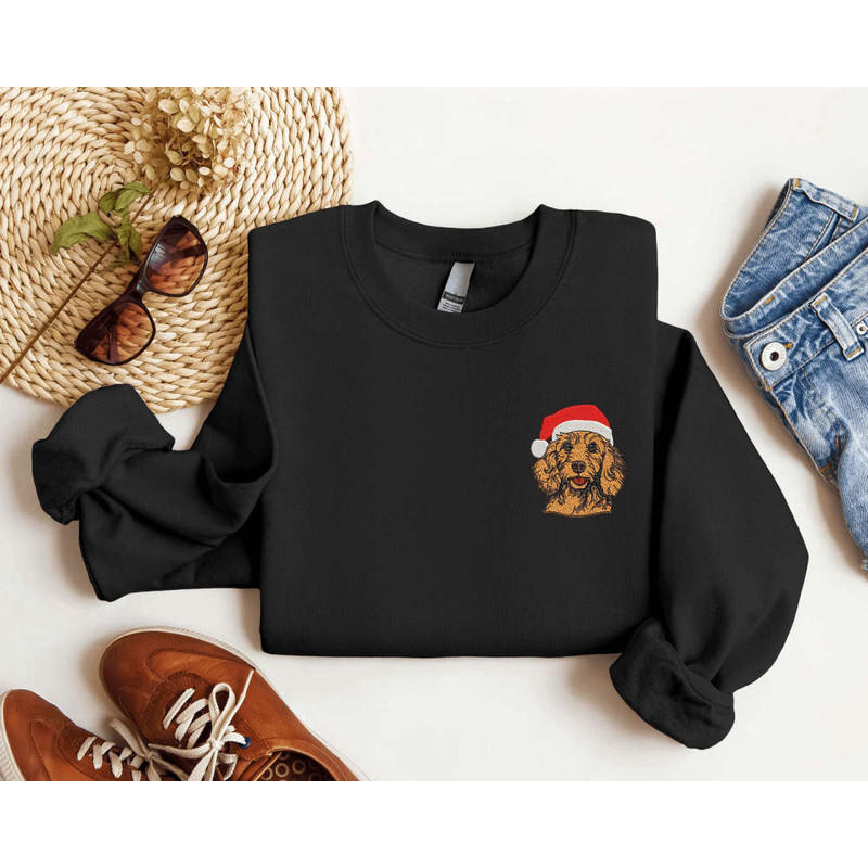 Embroidered Goldendoodle Dog Christmas Sweatshirt, Christmas Dog Sweatshirt For Christmas.jpg