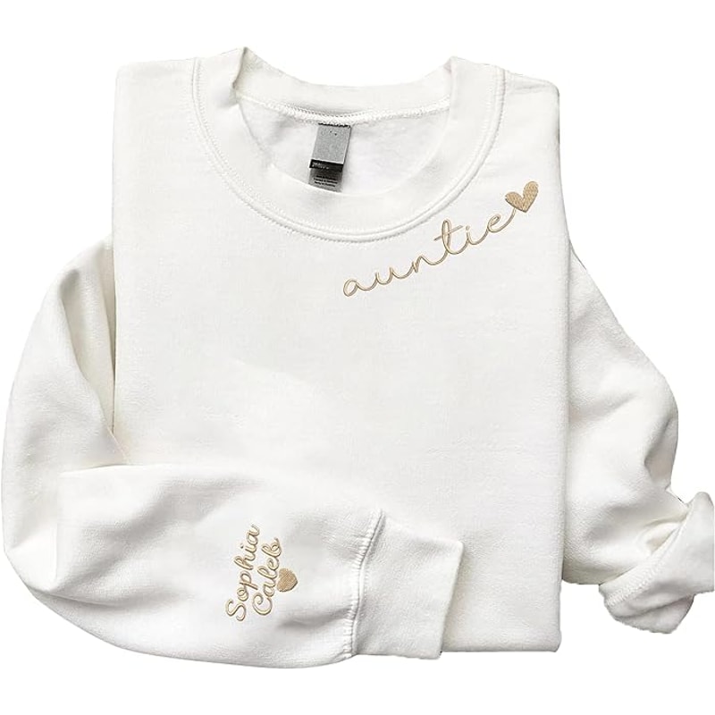 Givesmiles Custom Embroidered Auntie Sweatshirt And Hoodie, Custom Kids Name On Sleeve With Initial Heart, Auntie Gifts, Aunt Gift, Gift For Auntie.jpg