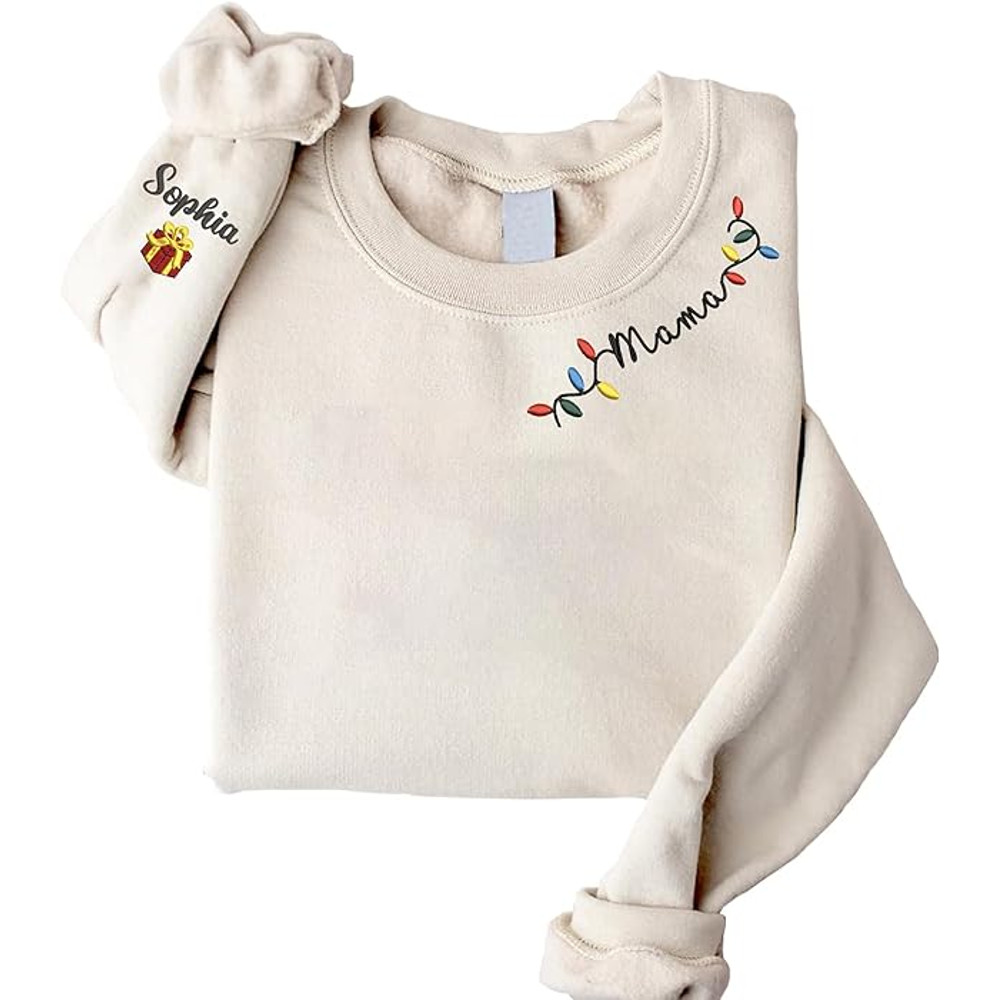 Givesmiles Custom Embroidered Mama Monogram Lights Christmas Sweatshirt, Mama Cute Sweatshirt, Custom Sweatshirt For Mom.jpg