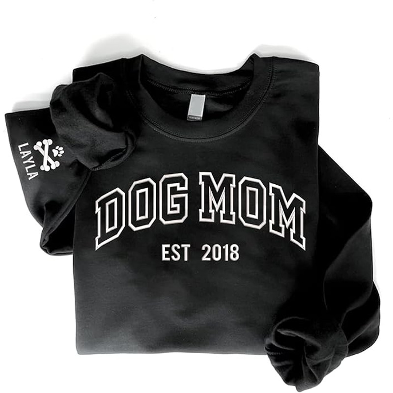 Givesmiles Personalized Embroidered Dog Mom Sweatshirt And Hoodie, Dog Mom Est 2023 Sweatshirt, Custom Embroidered Sweatshirt For Mom.jpg