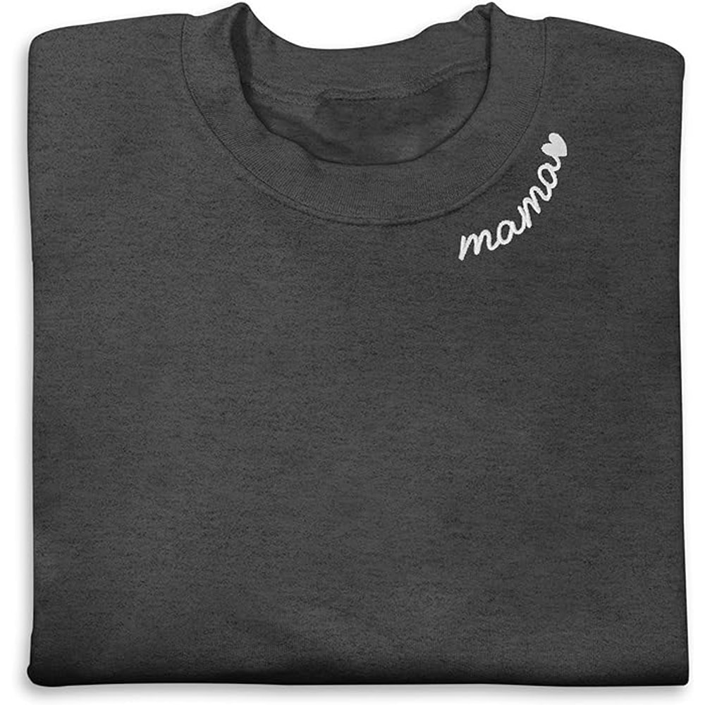 Mama Embroidered Sweatshirt Personalized Mama WHeart Sweatshirt On Collar Sweatshirt.jpg