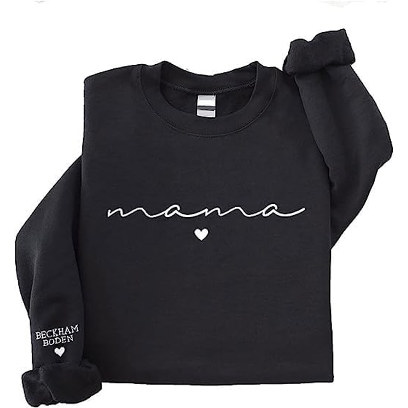 Personalized Mama Embroidered Crewneck Sweatshirt, Mama Sweatshirt, Mama Crewneck, Mom Sweatshirt, Custom Mama Embroidered Sweatshirt With Kids Names.jpg