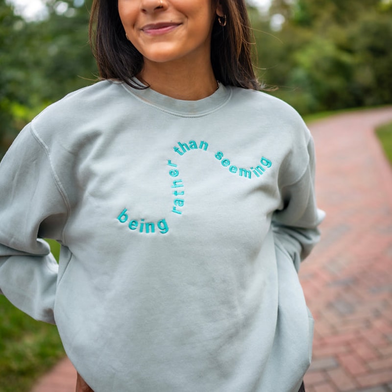 Swirly Creed 'Being Rather Than Seeming' Crewneck Sweatshirt - Zeta Tau Alpha.jpg