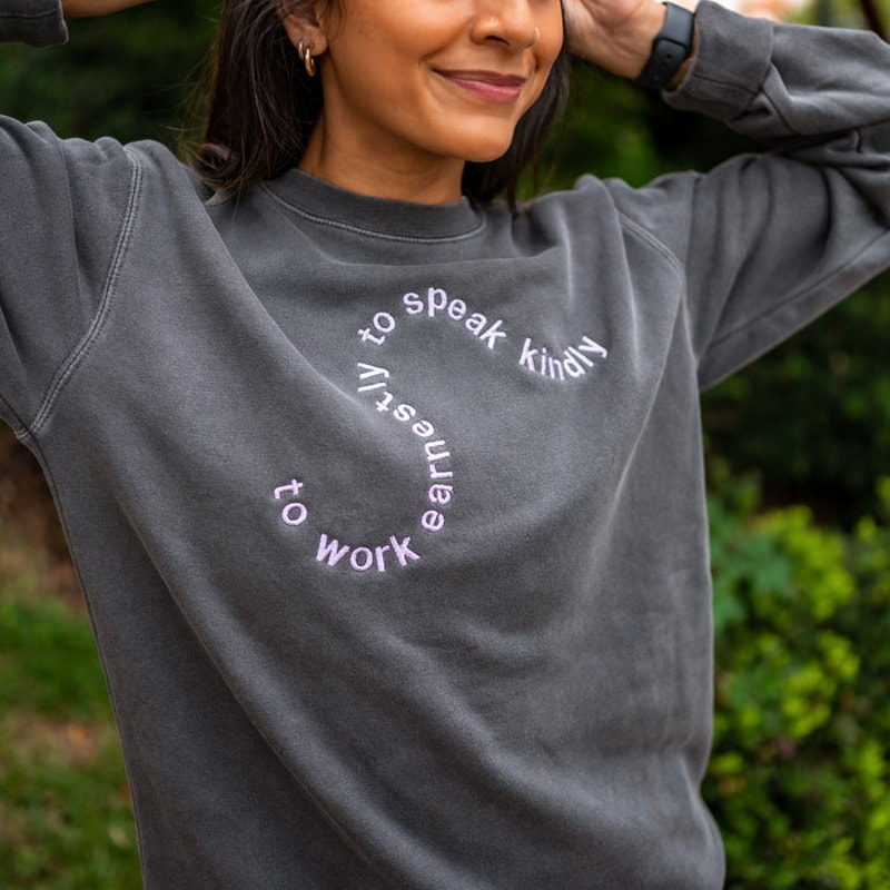 Swirly Symphony To Work Earnestly, To Speak Kindly Crewneck Sweatshirt (Chi Omega).jpg