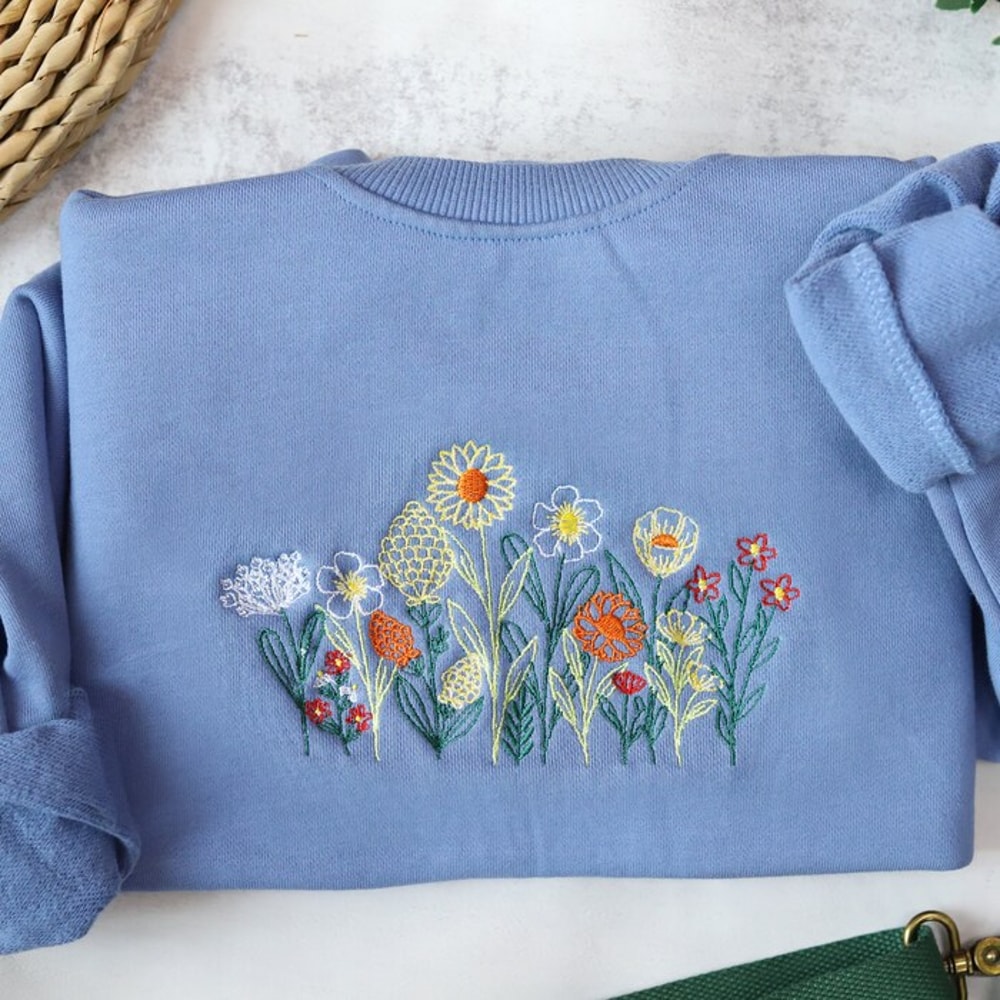 Wildflowers Embroidered Crewneck,Vintage Sweatshirt,Fine Line,Floral Embroidered Sweatshirt,Gifts For Women, Friends, Gift For Mama.jpg