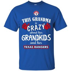 this grandma is crazy about her grandkids and her texas rangers t shirts, sport t-shirt, valentine gift