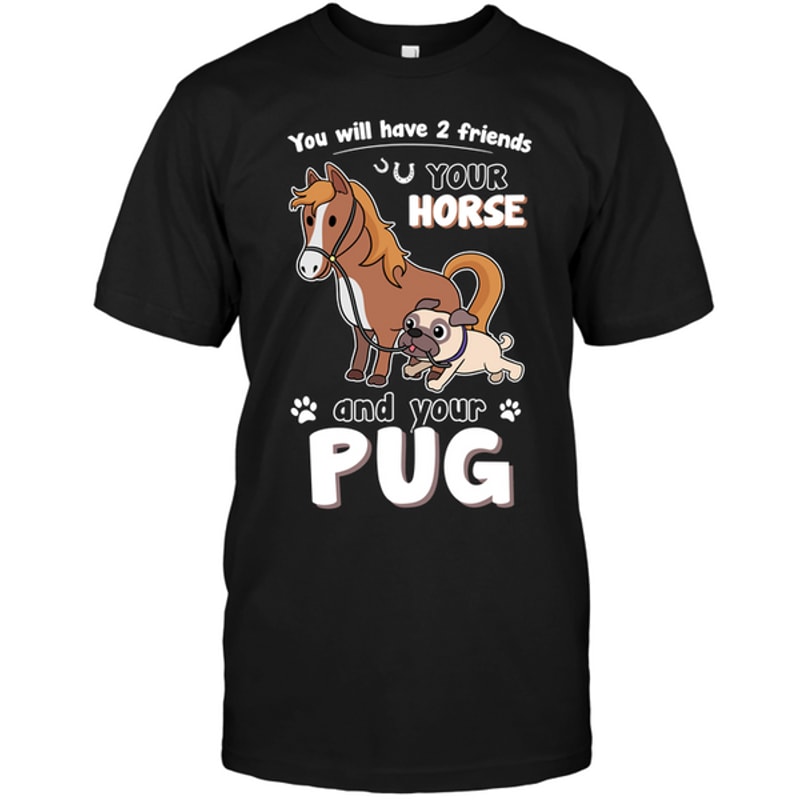 You Will Have Two Friends Horse Pug T Shirts.png