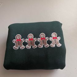 christmas ginger bread embroidered sweatshirt