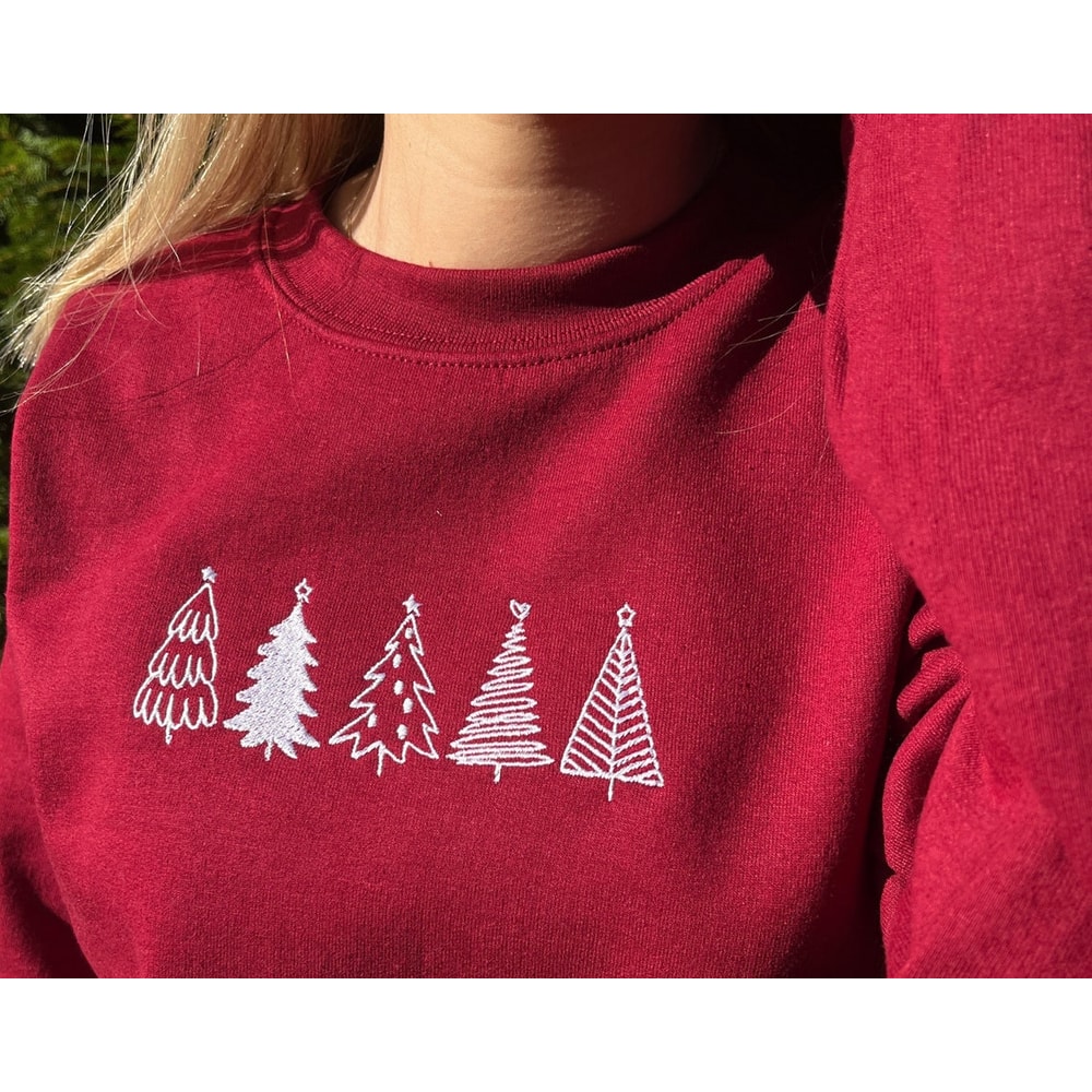 Christmas Tree Embroidered Sweatshirt Inspired Crewneck Sweatshirt Christmas Xmas.jpg