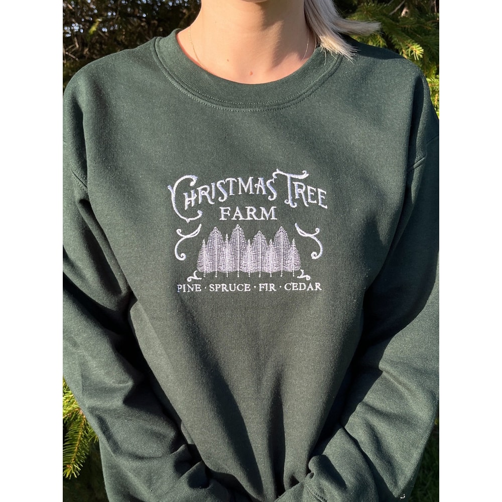 Christmas Tree Farm Embroidered Sweatshirt Inspired Crewneck Sweatshirt Christmas Xmas.jpg