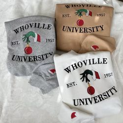 christmas whoville university est 1957 embroidered sweatshirt