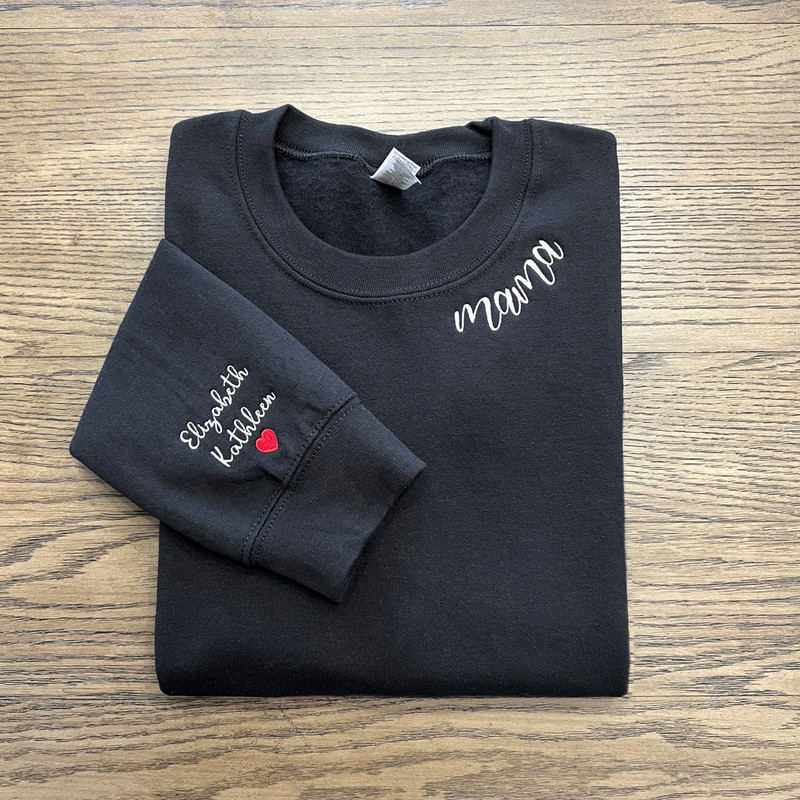 Custom Name Mom Grandmother Kids Names Embroidered Sweatshirt, Personalized Name Embroidered T-shirt, Custom Name Embroidery Polo Shirt.jpg