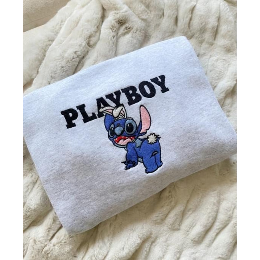Funny Disney Stitch Playboy Embroidered Shirt, Stitch Embroidery T-Shirt, Stitch Embroidered Sweatshirt, Stitch Embroidered Polo Shirt.jpg
