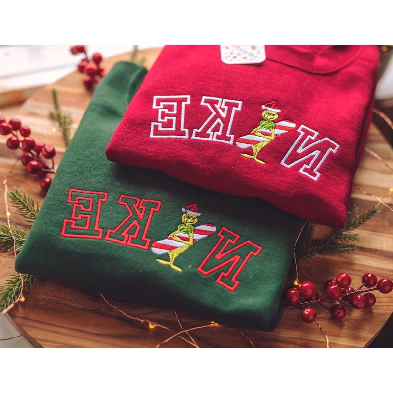 Funny Grinch Nike Logo Reverse Embroidered Sweatshirt Christmas Xmas.jpg