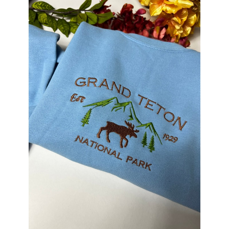 Grand Teton National Park Embroidered Sweatshirt Inspired Crewneck Sweatshirt Christmas Xmas.jpg