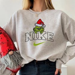 Grinch N!ke Christmas How The Grinch Stole Christmas Embroidered Sweatshirt