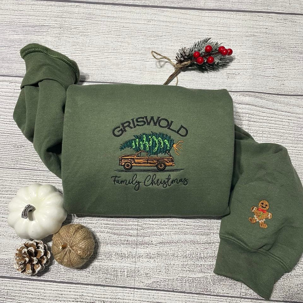 Griswold Embroidered Sweatshirt, Griswold s Tree Family Christmas Sweatshirts, Custom Embroidery Crewneck.jpg