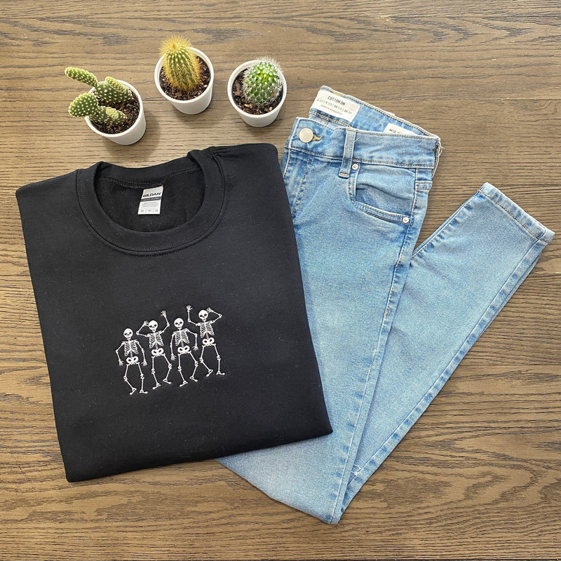 Halloween Costume Dancing Skeletons Embroidered Shirt, Halloween Embroidery T-Shirt, Halloween Embroidered Sweatshirt, Halloween Embroidered Polo Shirt.jpg