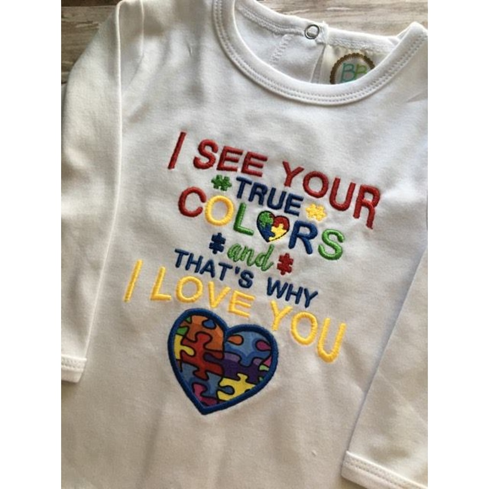 I See You True Color Austism Embroidered Sweatshirt, Autism Custom Design Embroidered Shirt.jpg