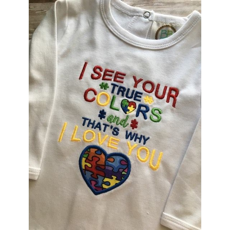 I See You True Color Austism Embroidered Sweatshirt, Autism Custom Design Embroidered Shirt.jpg