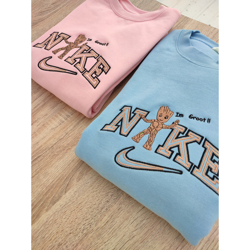 Marvel The Guardian Of Galaxy Groot Nike Logo Embroidered Sweatshirt, Groot Movie Embroidered T-shirt, Groot Movie Embroidery Polo Shirt.jpg