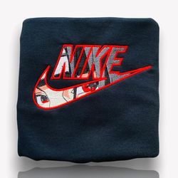 naruto itachi uchiha nike logo embroidered shirt, naruto embroidery t-shirt