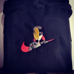 naruto obito uchiha x nike embroidered sweatshirt, anime embroider sweatshirt