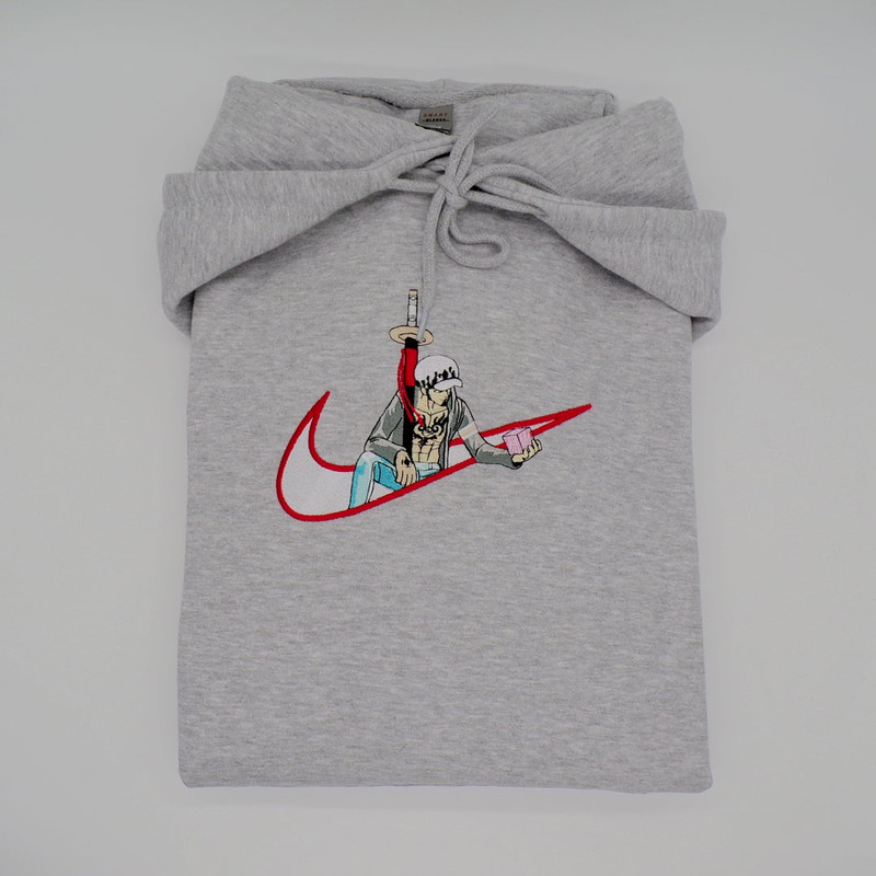 One Piece Trafalgar D Water Law NIKE Embroidered Sweatshirt, One Piece Anime Embroider Sweatshirt, Monkey D Luffy Hoodie Embroidery.jpg