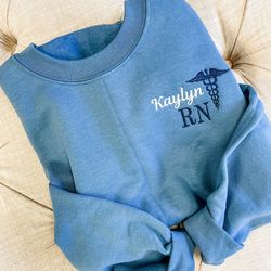 personalized nurse name embroidered sweatshirt - custom gift for nurses