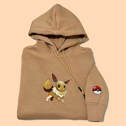 pokemon eevee embroidered hoodie pokemon eevee embroidered sweatshirt