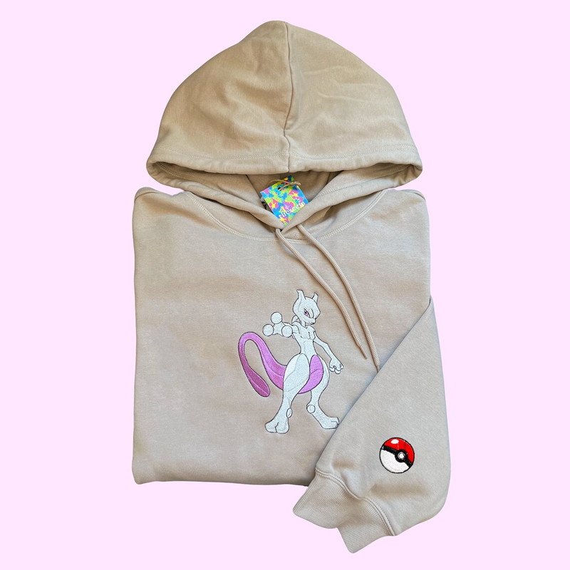 Pokemon Mewtwo Embroidered Hoodie Pokemon Embroidered Sweatshirt Pokemon Embroidery Pokemon Hoodies Pokemon Mewtwo Sweatshirt, Manga Tee.jpg
