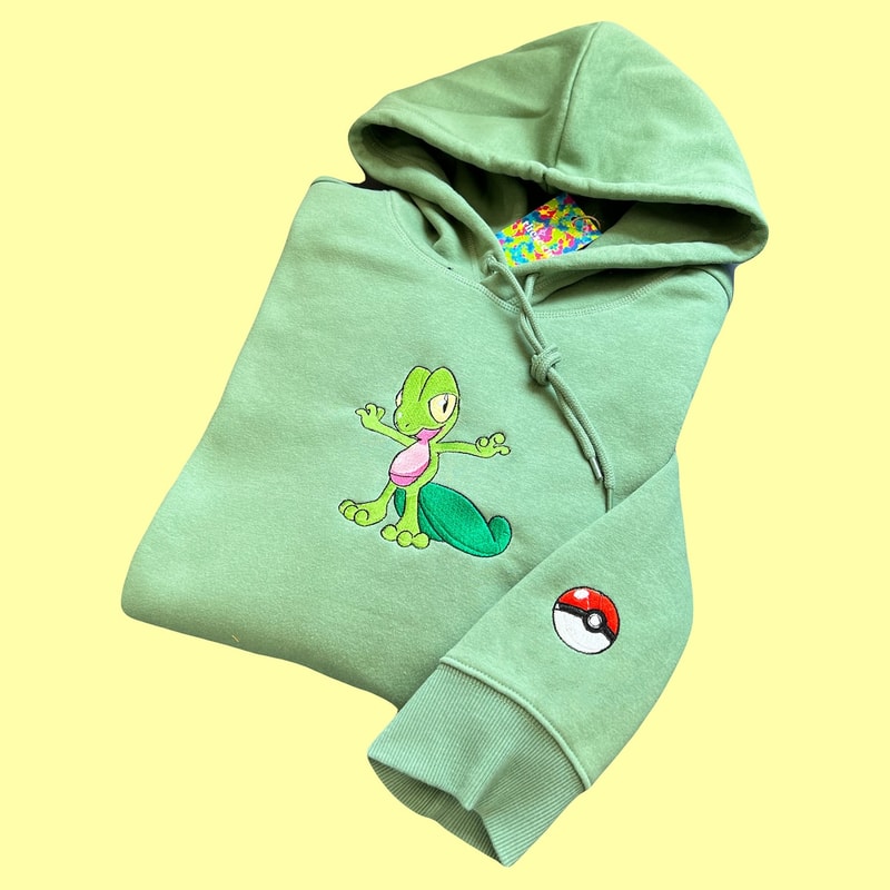POKEMON TREECKO Embroidered Hoodie Pokemon Embroidered Sweatshirt Pokemon Embroidery Pokemon Hoodies Pokemon TREECKO Sweatshirt, Unisex.jpg