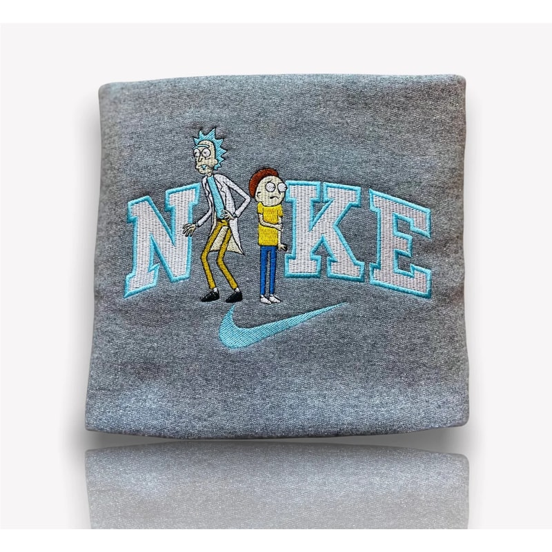 Rick And Morty Nike Logo Embroidered Shirt, Rick And Morty Embroidery T-Shirt, Rick And Morty Embroidered Sweatshirt, Rick And Morty Embroidered Polo Shirt.jpg