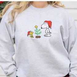 snoopy christmas embroidered sweatshirt