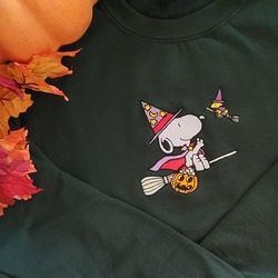 snoopy halloween embroidered shirt, snoopy embroidery t-shirt, snoopy embroidered sweatshirt