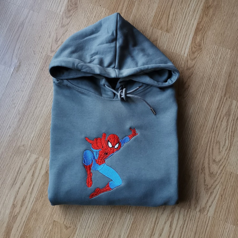 Spiderman Embroidered Sweatshirt, Marvel Superhero Hoodie, Marvel Movie Unisex Sweater Sweatshirt.jpg