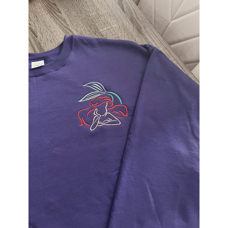 The Little Mermaid Ariel Disney Embroidered Sweatshirt Inspired Crewneck Sweatshirt Christmas Xmas.jpg