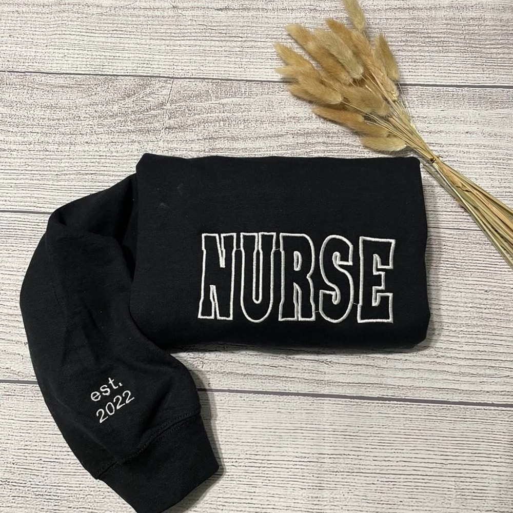 Vintage Nurse Embroidered Sweatshirt, Funny Sweatshirts, Custom Embroidery Crewneck.jpg